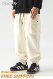 Yipinpay Men's Fleece Pants 2023 New Large Pocket Design Trousers Women Warm Thick Casual Cargo Pants Fashion Joggers Sweatpants