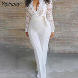 Yipinpay Lace Bodice Insert Jumpsuit for Women 2023