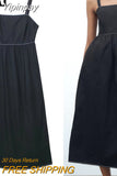 Yipinpay Black Slip Dress Woman Bow Backless Long Dress Women Sleeveless Midi Party Dresses Women Casual Summer Women's Dresses