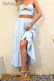 Yipinpay Womens Summer Skirt Boho Elastic Waist Pleated A-Line Flowy Layered Long Beach Skirt With Pockets Casual Street Style S-XL