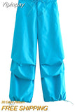 Yipinpay 2023 Parachute Pants For Women Multicolour Women's Cargo Trousers High Waist Baggy Pants Woman Streetwear Summer Pants