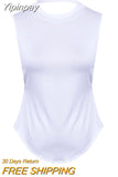 Yipinpay Sexy Women Ladies Summer Vest Top Sleeveless backless Blouse Casual Summer Solid Color Loose Tank Tops Shirt NEW