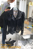 Yipinpay Hollow Out Crochet Black Lace Shirts Camisas De Mujer Slim Crop Tops Lapel Spring OL Blusas Femininas Retro Blouses Shirt