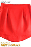 Yipinpay Satin Short Skirts Woman Vintage Sexy Mini Skirt Women 2023 Green Red New Year Elegant Skirts High Waist A Line Skirt