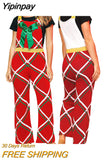 Yipinpay Christmas Casual Overalls for Women Vintage Striped/Plaid Loose Fit Classic Stretchy Cute Long Overall Jumpsuit