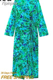 Yipinpay Print Floral Dress Woman Vintage Long Dress Women Ruched Elegant Dresses For Women 2023 Spring Long Sleeve Midi Dresses