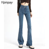 Yipinpay High Waist Stretch Flare Skinny Denim Jeans Womens