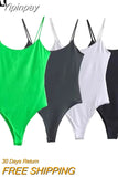 Yipinpay Green Strappy Bodysuit Women Black White Backless Sexy Body Woman Sleevless Summer Woman Bodysuit Lingerie Tops For Women