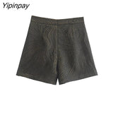 Yipinpay Spring Summer Women Fashion Shorts 2023 Female Vintage High Waist Streetwear Female Elegant Mini Shorts