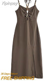 Yipinpay Fashion Dresses for Women 2023 Summer New In Dresses Female Chic and Elegant Slip Dress Ladies Slim Backless Sexy Dress