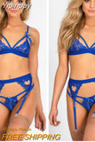 Yipinpay Women Fashion Lace Sexy Erotic Lingerie 3 PCS Underwear Hollow Out See-through Bandage Sets 2023 New High Quality Hot