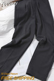 Yipinpay High Waist Winter Wide Brown Pants Elegant Woman Office Pants Trousers Loose Casual Women's Trousers Korean