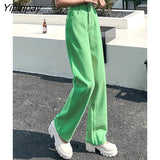 Yipinpay Classic Baggy Straight Jeans Femme High Waist Relaxed Fit Mom Jeans Women Streetwear Plus Size Yellow Denim Trousers