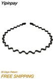Yipinpay Men's Women Sports Wave Hair Band Metal Black Hairband Headband Aliceband