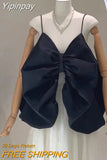 Yipinpay for Women Sexy Bow Strap Top Tanks & Camis Tops & Tees Summer Blouse Blusa Feminina White Chiffon Shirt Femme Chic