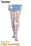 Yipinpay Long Socks Tight Heart/Floral/Cloud/Plaid Render Sexy Compression Stockings for Women Autumn Winter 2023 Female Lingerie