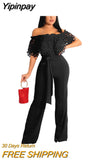 Yipinpay Off The Shoulder Slash Neck Overalls Jumpsuits Loose Jumpsuits For Women Rompers Lady Club Big Size Female Vestidos
