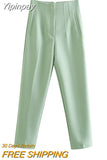 Yipinpay Women Pants High waist Pants Black White Pink Casual Trousers Woman Summer Fashion Trouser Funky Streetwear Pants