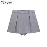 Yipinpay New Two Pieces Sets Women 2023 Autumn Chic Fashion Single Button Blazers Jackets High Wasit Shorts Women Sets