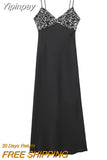 Yipinpay Black Sequin Dress Woman Satin Glitter Dress Women 2023 Backless Slip Long Elegant Evening Dress Party Midi Sexy Dresses