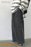 Yipinpay Streetwear Multi-pocket Jeans Loose Plus Size 5XL Wide Leg Pants Japanese Harajuku Casual Denim Trousers Men Clothing