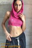 yipinpay Pullover Knitted Hoodies Women Summer Hollow Out Vest Y2K Crop Tops Sexy Club 2023 Black Fashion Slim Tank Tops