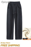 Yipinpay Loose Sweatpants 2023 Autumn Women Red Sport Pants High Waist Loose Trouser Female Fashion Streetwear Straight Pants
