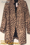 Yipinpay Street Women Leopard Jacket Blazers New Office Lady Open Stitch Cardigan Jacket Suit Long Sleeve Slim Work Chic Blazer Fall