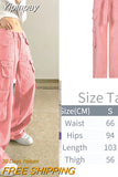 Yipinpay Pockets Cargo Pants Women Straight Loose Wide Leg Mom Jeans Vintage 90S Aesthetic Low Waist Streetwear Baggy Denim Trousers