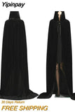 Yipinpay Hooded Cloak Adult Elf Witch Long Purim Carnival Halloween Cloaks Capes Robe Larp Women Men Vampires Grim Reaper Party