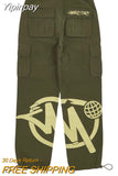 Yipinpay Pockets cargo pants High Waist Straight Joggers men and Women Baggy Pants New Vintage Harajuku Y2k Women Fashion