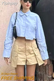 Yipinpay TRAF Fashion Women Cargo Skirt 2023 Summer with Pockets Casual A-Line Mini Skirts Ladies Chic Elegant Short Skirts New In