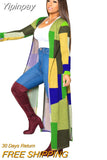 Yipinpay Long Sleeve Casual Longline Cardigan coat casual elegant autumn spring new fashion women's outfits female clothing
