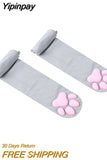 Yipinpay Lolita Thigh High Socks Women Kawaii Harajuku Stockings Female Lingerie 3D Cat Claw Long Socks Sexy Compression Stockings