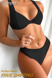 Yipinpay Women's Swimsuit Female 2023 Bikini Set Push Up Bikini  High Waisted Swimwear Women Bathing Suit Swimming Suits Beachwear