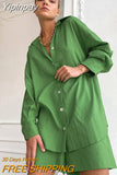 Yipinpay Loose Women's Homewear 2 Piece Sets Cotton Long Sleeve Sleepwear Female Casual Suits With Shorts Oversized Outfits