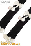 Yipinpay Women Furry Y2K Ribbed Knit Leg Warmers Lolita Knee High Socks Boot Cuffs Slouch Socks with Bow New Year 2023 Boot Cover
