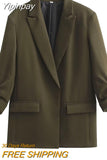 Yipinpay Blazer Woman 2023 Multicolour Open Blazer Women Fashion Turn Up Sleeve Women's Spring Jacket Office Elegant Womens Jackets