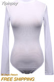 Yipinpay Transparent Sexy Mesh Bodysuit 3 Colors Long Sleeve Jumpsuit Women Sheer Leotard Fashion Underwear Teddy Daily Wear Hot Sale