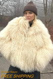 Yipinpay Warm Fur Coat Women Elegant Long Sleeve Thicken Warm Outwear Short Jackets Female Autumn Winter Casual High Street Coats