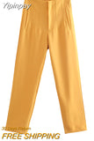 Yipinpay Women's Pants High Waist Pants For Women 2023 Spring Streetwear Pink Green Pants Multicolor Office Wear Woman Trousers