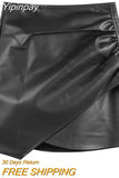 Yipinpay Future Traf Skirt Office Lady Above Knee Non Strech A Line Leather Mini Skirts Korean Version Fashion The Price Of