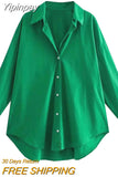 Yipinpay 2023 Women Shirt Multicolour Button Up Shirt Women Summer Long Sleeve Top Female Streetwear Oversize Shirts And Blouses