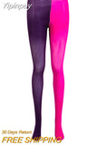 Yipinpay Women Sexy 2 Colors Patchwork Footed Tights Stretchy Pantyhose Stockings Elastic Stockings Pantyhose