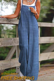 Yipinpay Jumpsuit Women 2023 New Casual Pocket Decor Casual Suspender Jumpsuit Female Trouser Square Neck Spaghetti Strap Loose