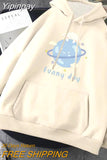 Yipinpay new cute cartoon print hoodie women's Y2K autumn plus velvet thick loose sweatshirt couple casual all-match pullover hoodie