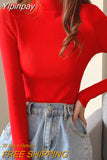 Yipinpay Turtleneck Sweater Women Autumn Casual Thin Long Sleeve Tops Base Knitted Sweaters Solid Color Slim Stretch Pullovers