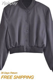Yipinpay Fashion Bomber Jackets for Women 2023 Spring Autumn Chic Coats Female Casual Pockets Jackets Ladies New Outerwear