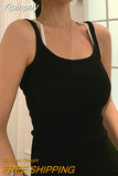 Yipinpay Women's Cleanfit Casual Camisole Sleeveless Tops U Neck Solid Color Slim Fit Summer Sporty Vest for Party Club