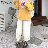Yipinpay Spring and Autumn Sweet Set Women Student Cute Sweater + Corduroy Pants Two-piece Suit Female